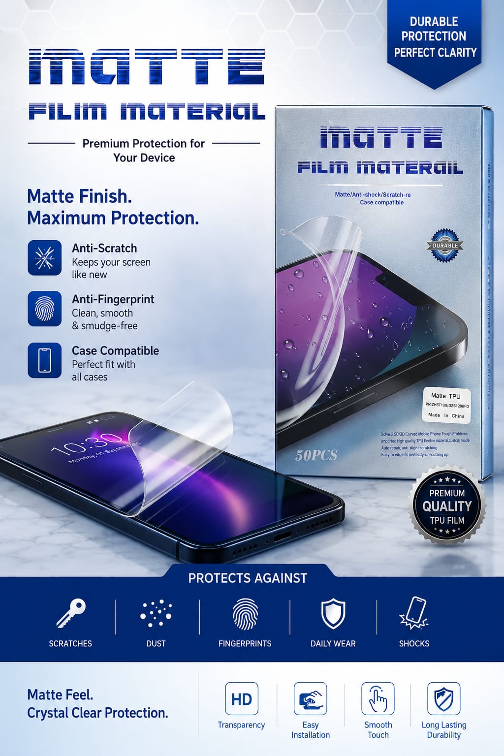 Skin Clear & matte display production