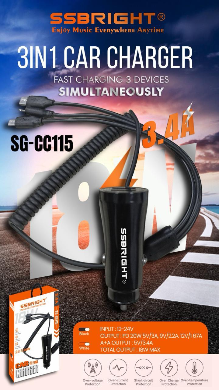 Car charger with cable